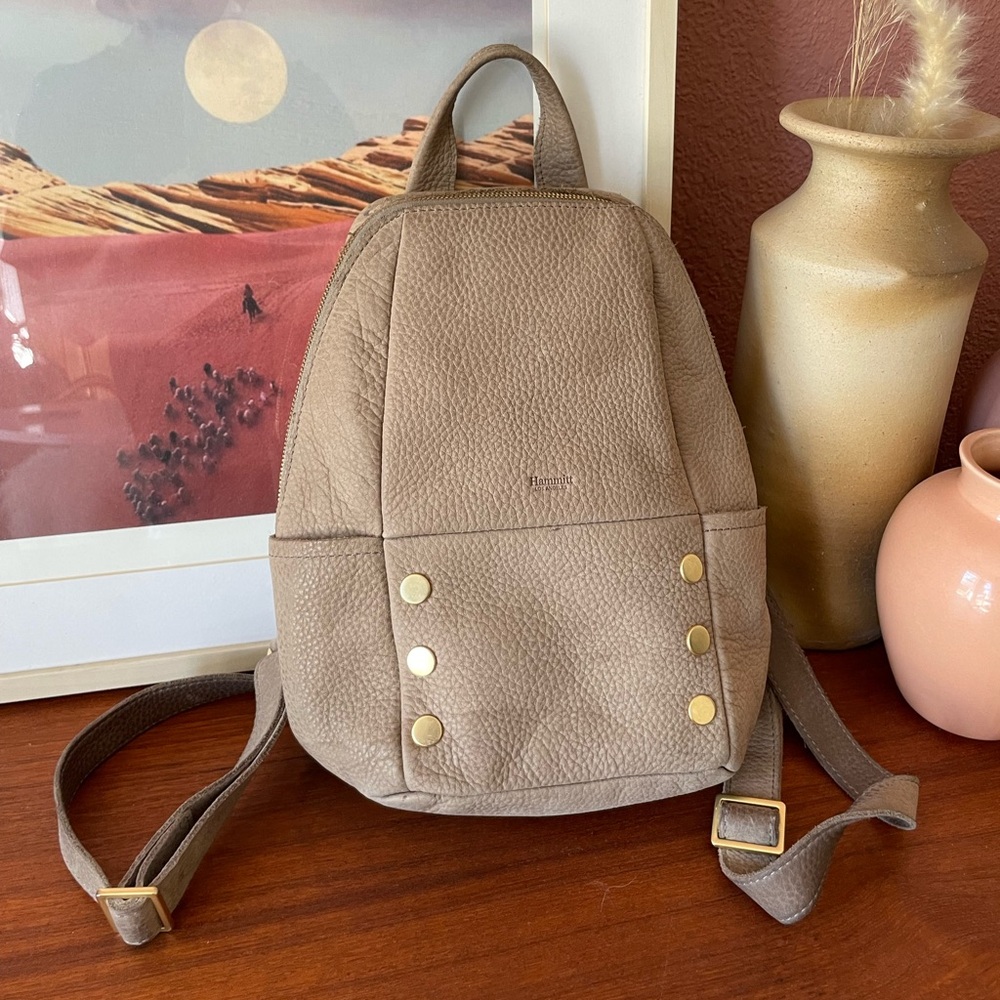 Hammitt Los Angeles Hunter Med Taupe Leather Mini Backpack